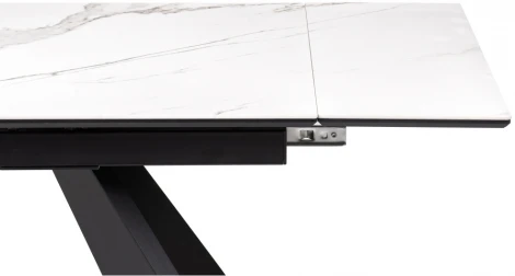 Керамический стол Woodville Ливи 140х80х78 белый мрамор / черный 532400
