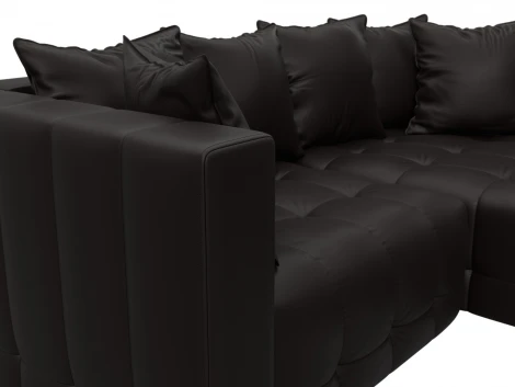 Диван угловой Лига-052 НПБ угол универсальный (ЛДСП,Брус,Фанера/Пластик/Экокожа/Коричневый) Лига Диванов 129911