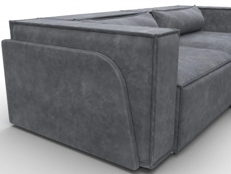 Диван угловой Лига-061 угол правый (ДСП,Брус,Фанера,Велюр/Темно-серый) Лига Диванов 131145