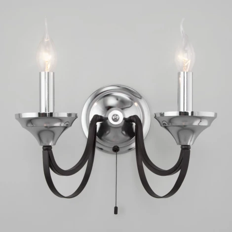 Умное бра Eurosvet Lazzaro 60098/2 хром (220V, выключатель, свеча)