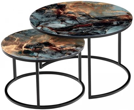 Набор кофейных столиков Tango космический с чёрными ножками, 2шт Bradex Home RF 0205