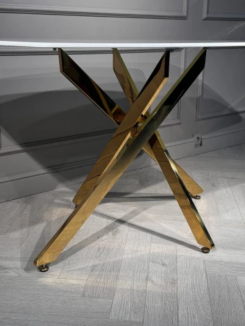 Стол обеденный IST-CASA Элис Рэк BS1803-140WT,140х80х76 см, белый/золото