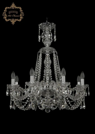 Подвесная люстра Art Classic 11.11 11.11.8.240.XL-74.Cr.Sp (220V, хрусталь, на цепи, подсвечник, свеча)