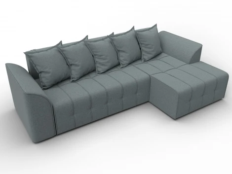 Диван угловой Лига-113 угол правый (ДСП,Рогожка/Серый) Лига Диванов 136704