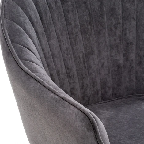 Стул с подлокотниками Вайд, каркас Черный, велюр Графит 2500000185793 Leset