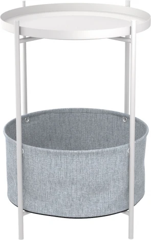 Стол журнальный Берген рогожка 82/82/белый муар Mebelik арт.008936