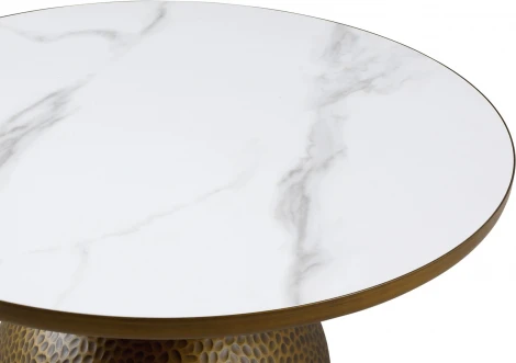 Столик журнальный Macos major (Керамика/Белый,Золотой) ОГОГО Обстановочка! арт.888824