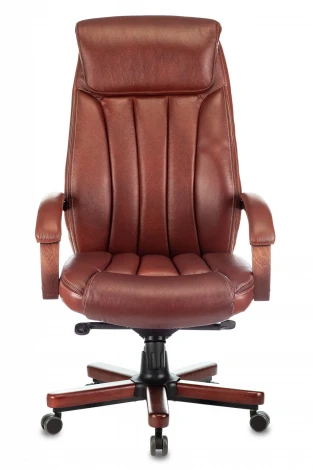 Кресло руководителя Бюрократ T-9922WALNUT светло-коричневый Leather Eichel кожа крестовина металл/дерево