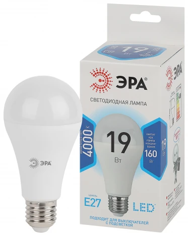 Лампочка светодиодная E27 19W ЭРА LED A65-19W-840-E27