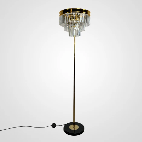 Торшер Rh 1920S Odeon Clear Glass Floor Lamp Gold Imperiumloft 241415-22 (241415-22) (220V, подвески, выключатель)