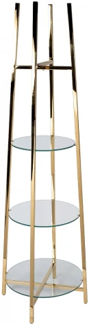 47ED-00501 Стеллаж прозр.стекло/золото 53*53*183см Garda Decor