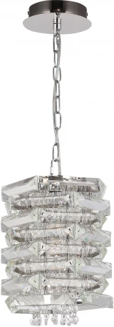 Подвесной светильник ST Luce Strozzi SL6137.103.01 никель/прозрачный E14 1*40W (220V, на цепи, круглые)