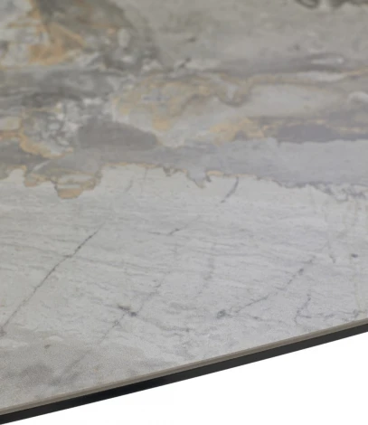 Стол M-City MAGNUS 180 KL-80 Серый мрамор, итальянская керамика / Темно-серый каркас