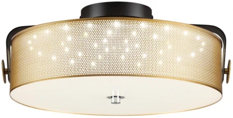 Потолочный светильник круглый Lumion Drumy 6597/40L черный, античная латунь/античная латунь металл/металл, стеклоLED 40W 4000К 220V (круглые)