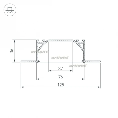 Профиль ARH-LINIA72-FANTOM-2000 ANOD (Алюминий) 025025 Arlight
