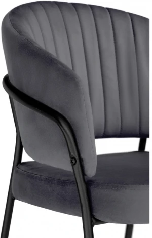 Стул Woodville на металлокаркасе Лео антрацитовый / черный 528456