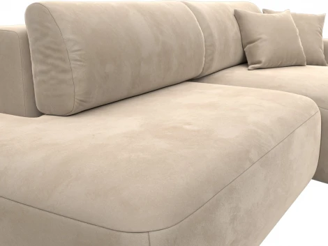 Диван угловой Лига-036 НПБ Модерн правый угол (Бежевый/Велюр) Лига Диванов арт.121407