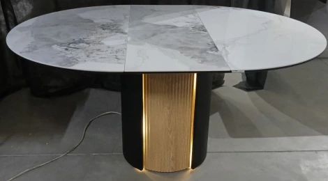 Стол БАТИСТ 115 с подсветкой цвет ПАНДОРА (PANDORA LIGHT), керамика / ДУБ АМЕРИКАНСКИЙ M-City 64611