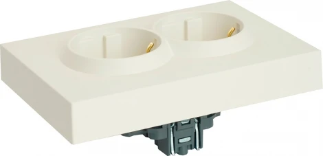 Розетка двойная с заземлением и шторками (белый) Stekker Эмили 49882