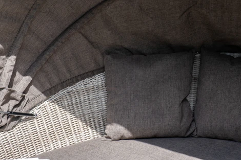 Плетеная кровать круглая, цвет бежевый 4SIS Стильяно YH-L618W beige