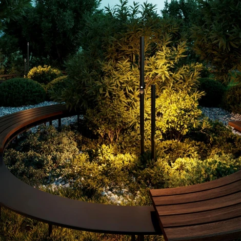 Уличный наземный светильник поворотный на 350 Odeon Light Bamboo 7021/9FL IP65 LED 9W 3000K 220V (круглые)