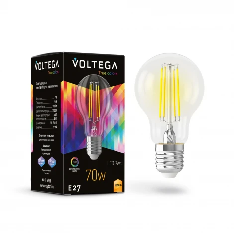Светодиодная лампа A60 7W 3000K E27 CRI97 Voltega General purpose bulb E27 7W High CRI 7217