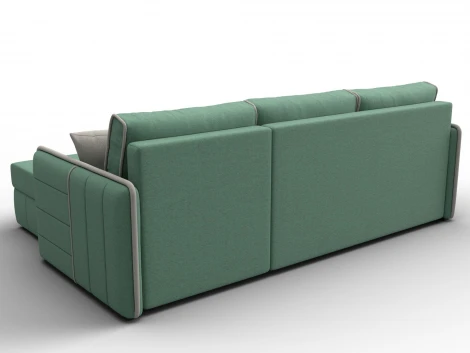 Диван угловой Лига-078 угол универсальный (ДСП/Пластик/Рогожка/Зеленый,Бежевый) Лига Диванов 130979