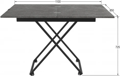 Стол универсальный трансформируемый АНДРЭ Loft ЛДСП терраццо/чёрный от фабрики Mebelik