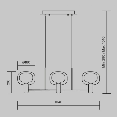 Подвесной светильник Maytoni Vision MOD411PL-03G (220V, на проводе)