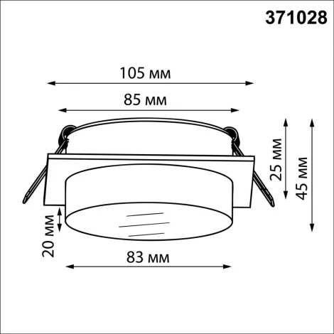 Светильник встраиваемый Novotech Gem 371028 черный IP20 GX53 12Вт 220-240V