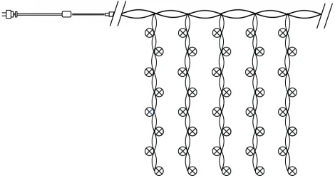 Светодиодная гирлянда Feron 41623 CL19 занавес, статичная, 2*1,5м + 3м желтый c питанием от сети