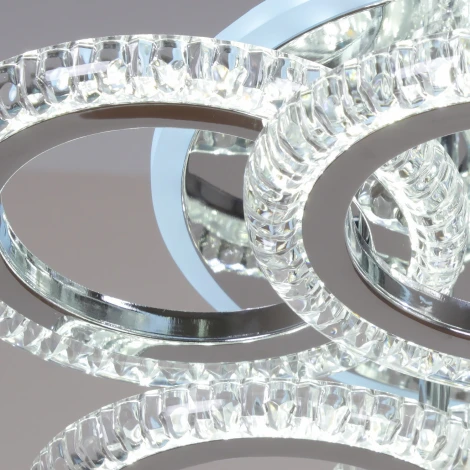 Потолочная люстра светодиодная на штанге с пультом с регулировкой цветовой температуры, яркости и ночным режимом Reluce 09863-0.3-3+3 CR (RGB)