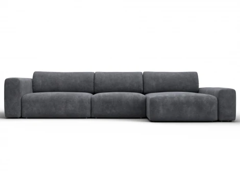 Диван угловой Лига-066 НПБ Лонг угол правый (ЛДСП,Фанера,Брус,Велюр/Темно-серый) Лига Диванов 131217