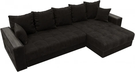 Диван угловой с декором и полкой Лига-050 НПБ Лига Диванов (Велюр) арт.128601