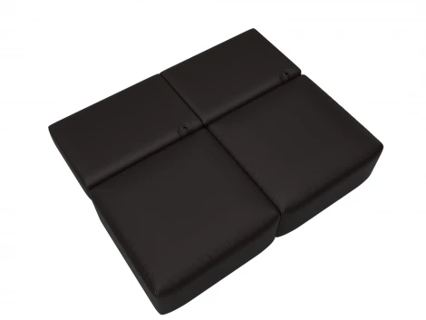 Диван прямой модульный Лига-060 НПБ (ЛДСП,Брус,Фанера/Пластик/Экокожа/Коричневый) Лига Диванов 130049