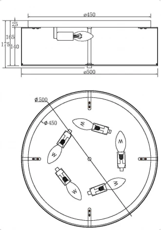 Потолочный светильник круглый Maytoni Ripple MOD096CL-05G
