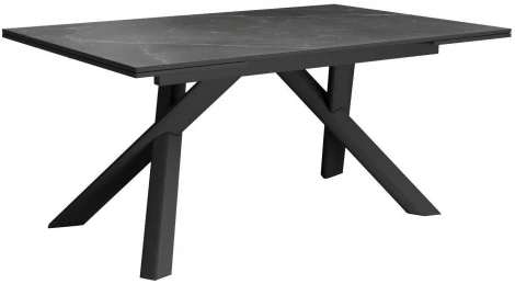 Стол DikLine KX160 мрамор черный Марквин,опоры черные