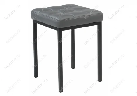 Табурет Woodville Байя кожзам темно-серый / черный матовый 424170