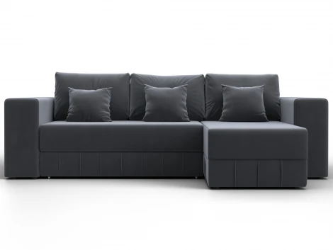 Диван угловой Лига-076 угол универсальный (ДСП/Пластик/Велюр/Серый) Лига Диванов 129843