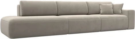 Диван прямой Лига-036 НПБ Модерн Лонг подлокотник справа (Бежевый/Микровельвет) Лига Диванов арт.121347