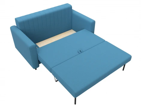 Диван прямой Лига-070 (ЛДСП,Брус,Фанера/Дерево/Рогожка/Голубой) Лига Диванов 129648