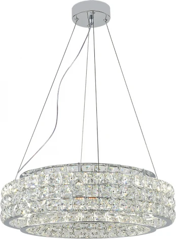 Подвесной светильник (12044/A/1P Chrome) Indigo Valore V000100L (LED, 220V, хрусталь, на тросе, круглые)
