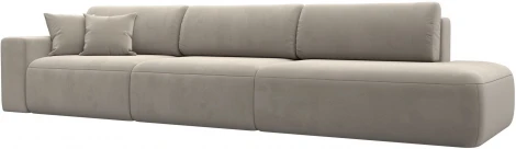 Диван прямой Лига-036 НПБ Модерн Лонг подлокотник слева (Бежевый/Микровельвет) Лига Диванов арт.121347L