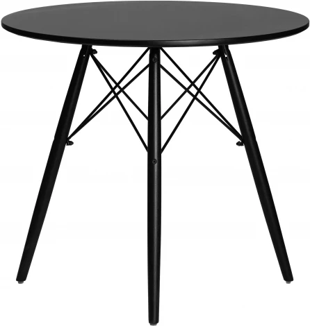 Стол обеденный DOBRIN CHELSEA`80 BLACK (столешница черная, основание черное) 108_BlackBase-TD-LMZL BLACK, цвет столешницы черный, основания черный