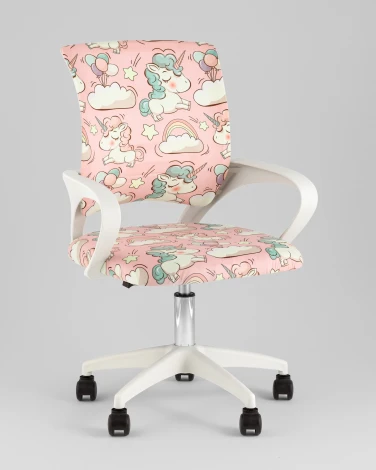 Кресло офисное TopChairs Simple SN Junior принт Unicorns пластик белый TopChairs УТ000042083