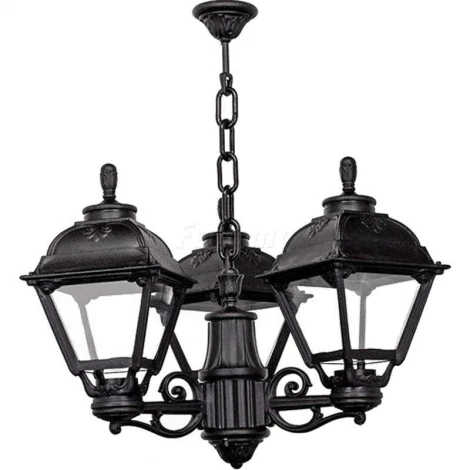 Люстра подвесная уличная Fumagalli, 3 плафона, черный с прозрачным