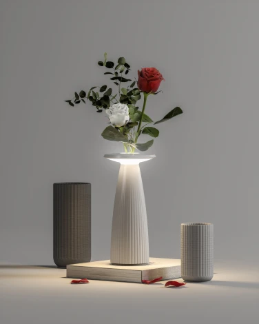 Интерьерная настольная лампа светодиодная с аккумулятором Ubiqua Flora 339101 (регулировка яркости, сенсорный выключатель, IP54)