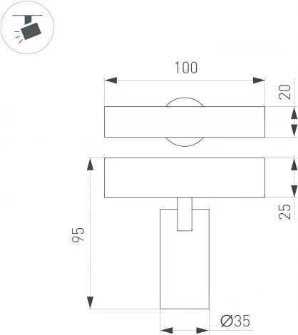 Трековый светильник магнитный MAG-SPOT-25-R65-5W Day4000 (WH, 30 deg, 24V) (Arlight, IP20 Металл) 050073 (LED)