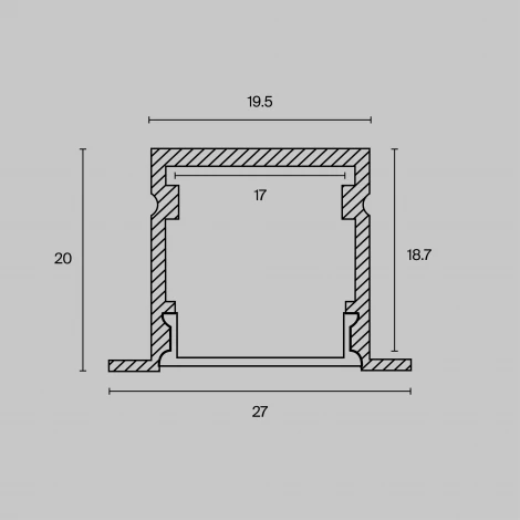 Алюминиевый профиль встраиваемый 27x20 Maytoni Led Strip ALM-2720-S-2M