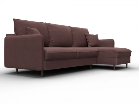 Диван угловой Лига-064 НПБ угол универсальный (ДСП/Дерево/Замша/Бордовый) Лига Диванов 129636
